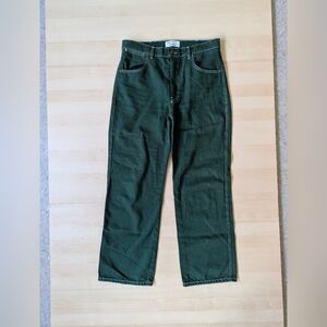 Reformation Cowboy‎ Green Contrast Straight Leg Jeans High Rise